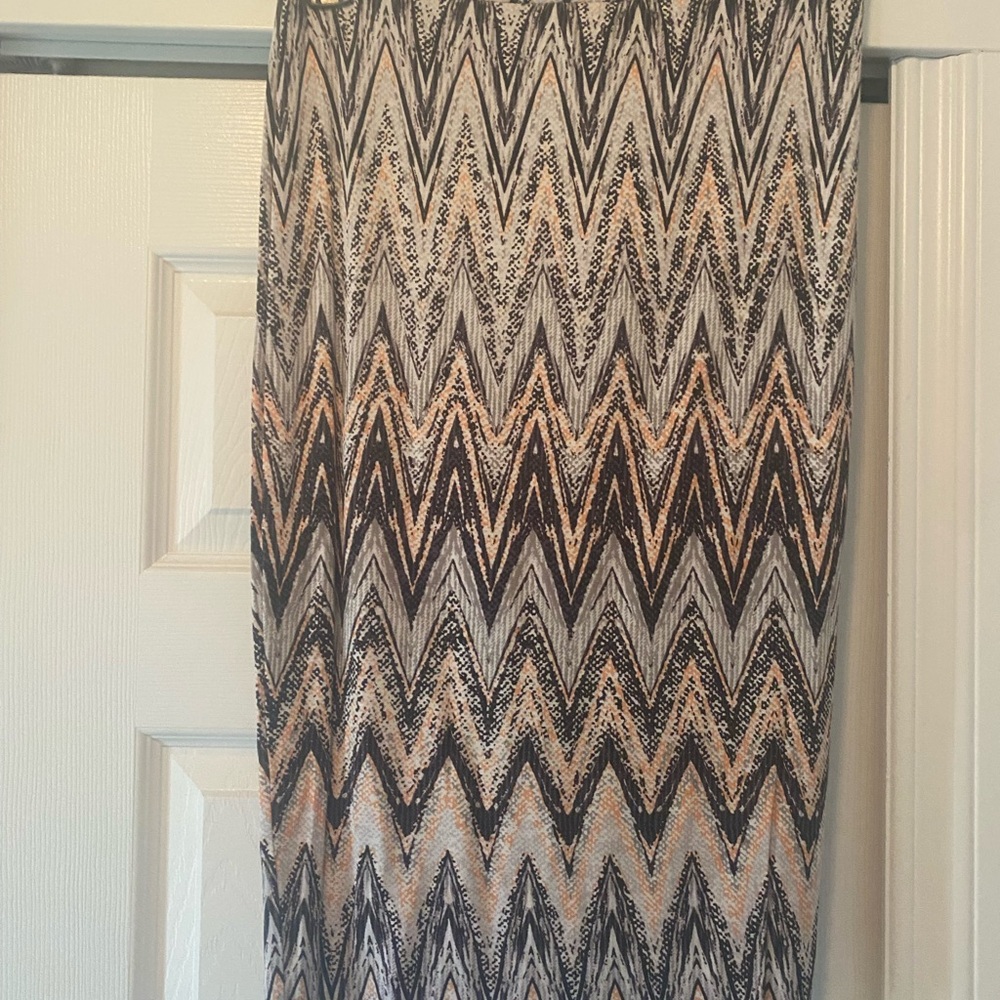 Willow & Clay Chevron Pencil Skirt - Black and Cream